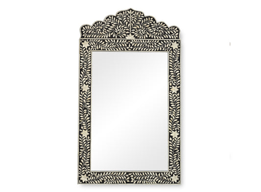 Bone Inlay Crested Mirror Black