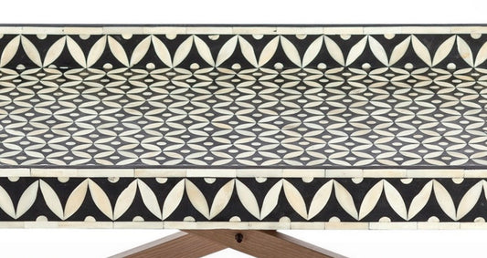 Bone Inlay Criss Cross Coffee Table Black