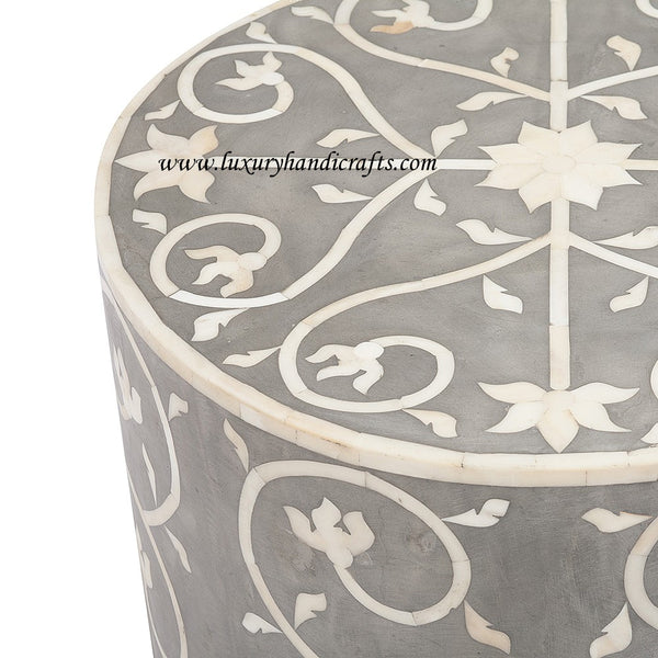 Bone Inlay Stool Bel Grey
