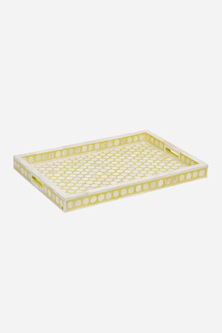 Bone Inlay Tray Inverse Hexagon Yellow