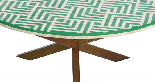 Bone Inlay Oak Coffee Table V Design