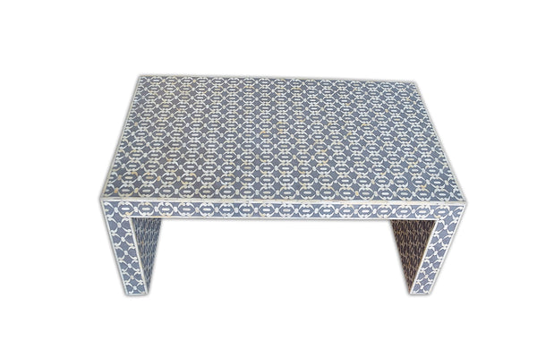 Bone Inlay Quote Center Table Grey