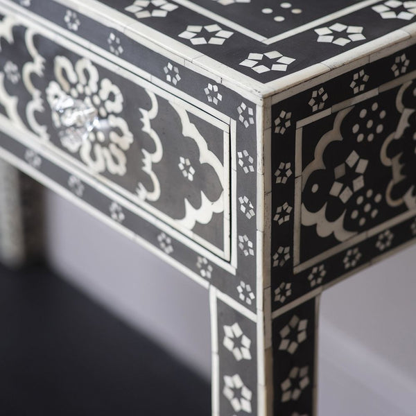 Bone Inlay Zahra Console Black