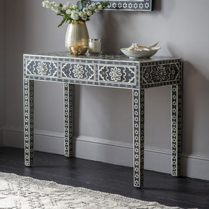 Bone Inlay Zahra Console Black