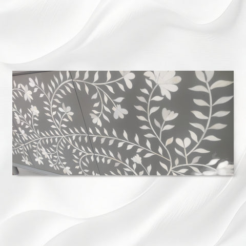 Bone Flower Media Console Grey