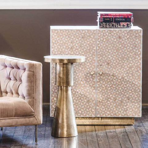 Triangle Mother Of Pearl Inlay Cabinet - Nude Pink