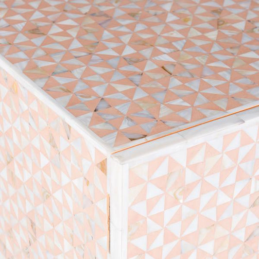 Triangle Mother Of Pearl Inlay Cabinet - Nude Pink