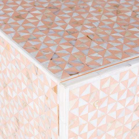 Triangle Mother Of Pearl Inlay Cabinet - Nude Pink