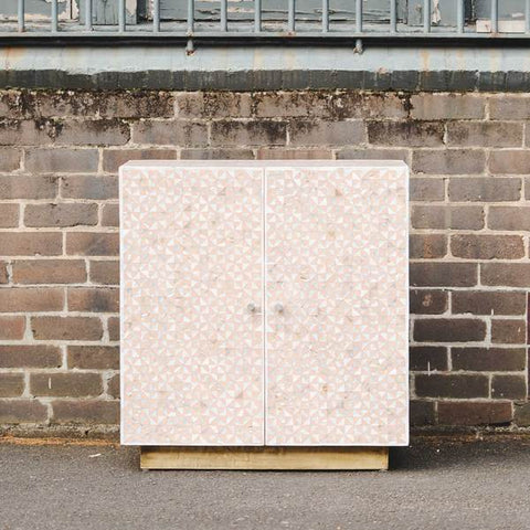 Triangle Mother Of Pearl Inlay Cabinet - Nude Pink