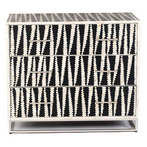 Malawi Bone Inlay Chest Of Drawers Black / White