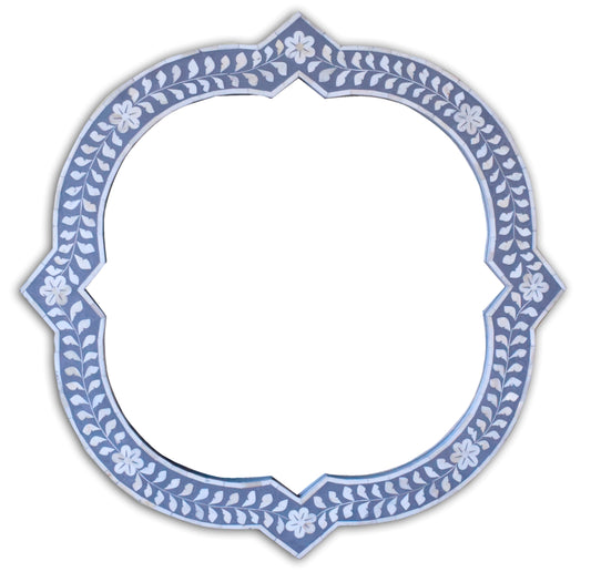 Clover Bone Inlay Mirror Grey