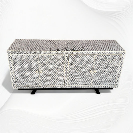 Colored Bone Inlay Gray Fishscale Sideboard 2