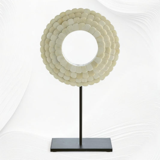 Cora Bone Inlay 4 Layered Mounted Ring Set of 2