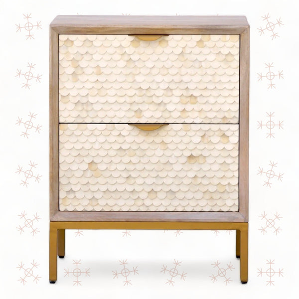 Cora Bone Inlay 2 Drawer Bedside