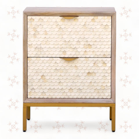 Cora Bone Inlay 2 Drawer Bedside