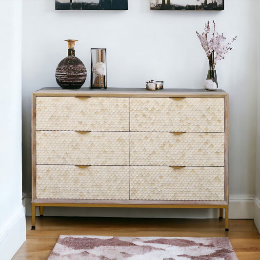 Cora Bone Inlay 6 Drawer Dresser
