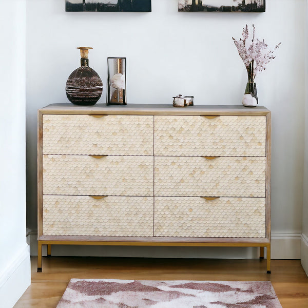 Cora Bone Inlay 6 Drawer Dresser