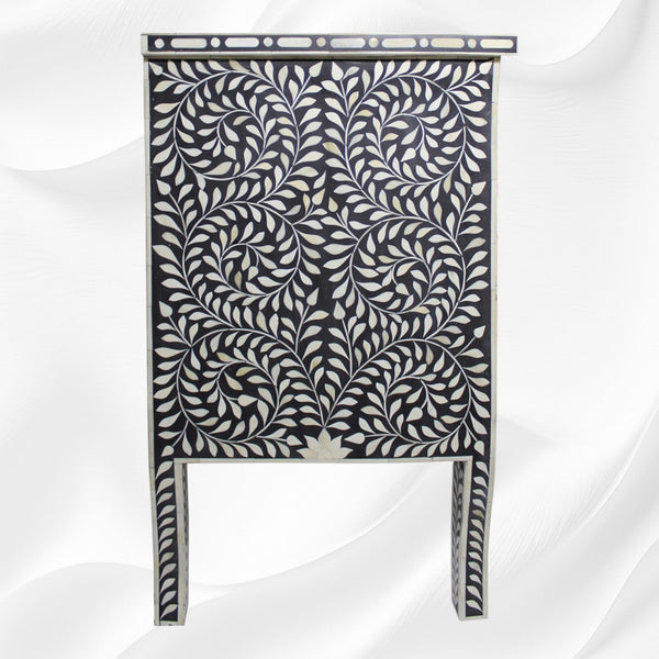 Eleanor Bone Inlay Chest of Three Drawers Black
