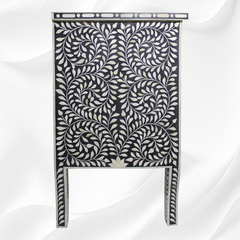 Eleanor Bone Inlay Chest of Three Drawers Black