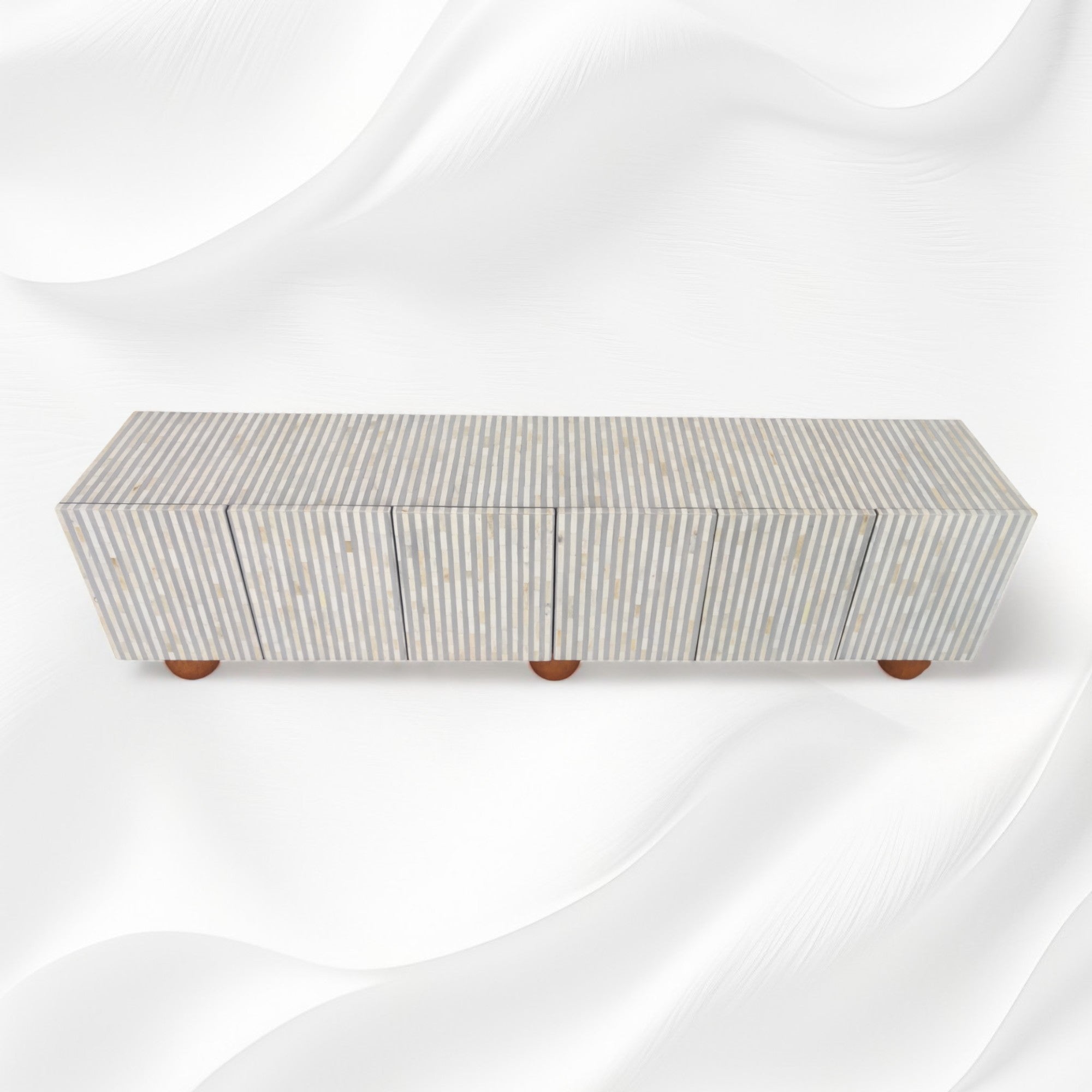 Esther Bone Inlay Media Cabinet Grey 1