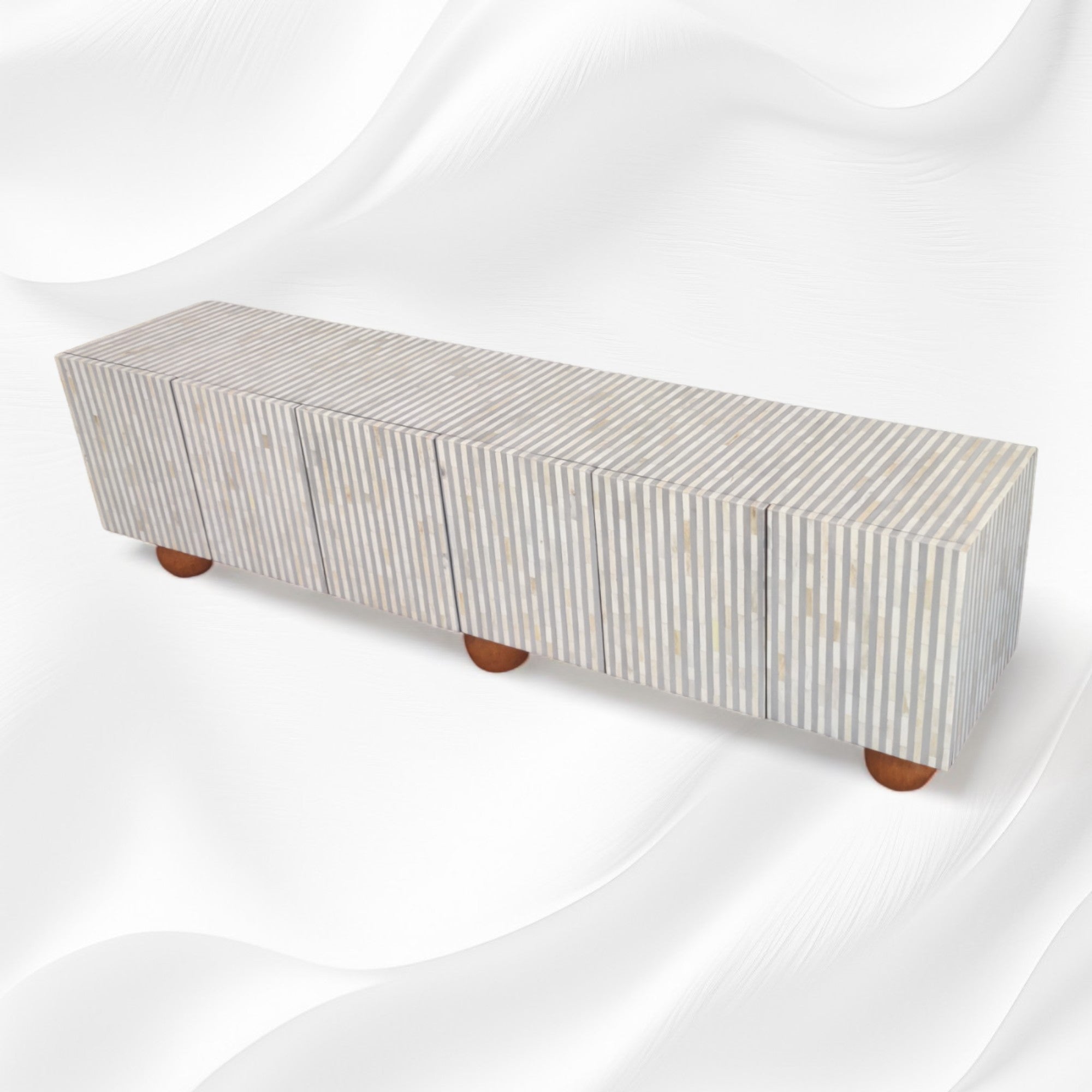 Esther Bone Inlay Media Cabinet Grey 2