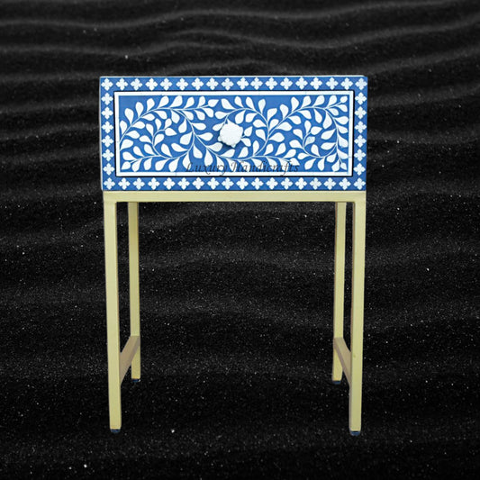 FUSION Bone Inlay Nightstand Blue Ready to Ship