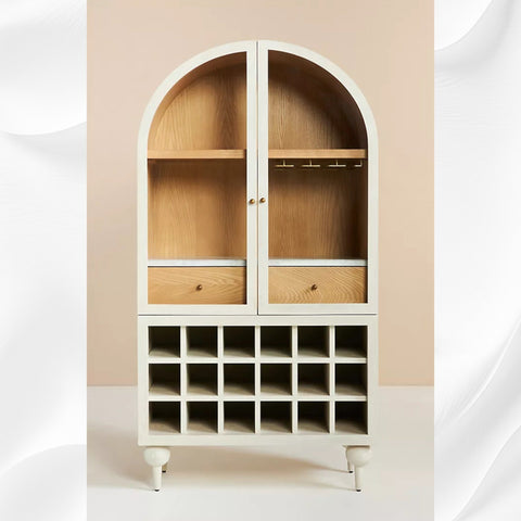 Fern Single Drawer Bar Cabinet White 1