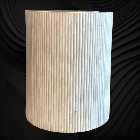 Fluted Bone Inlay Round Side Table
