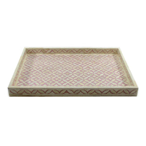 Foulard Pink Bone Inlay Tray In Geometric Design