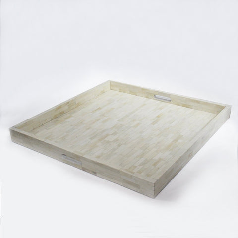 Full Ivory Bone Inlay Tray Square