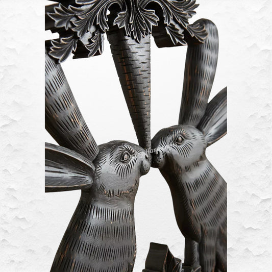 Handcarved Menagerie Rabbit Dining Chair Black