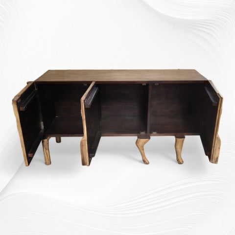 Handcarved Land and Sky Buffet Antique Brown 2