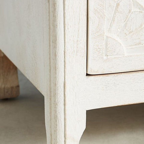 Luxury Handcarved Lombok 3 Drawer Dresser White