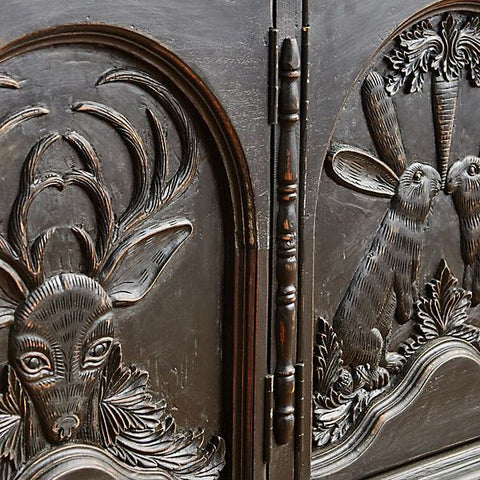 Handcarved Menagerie Buffet Black