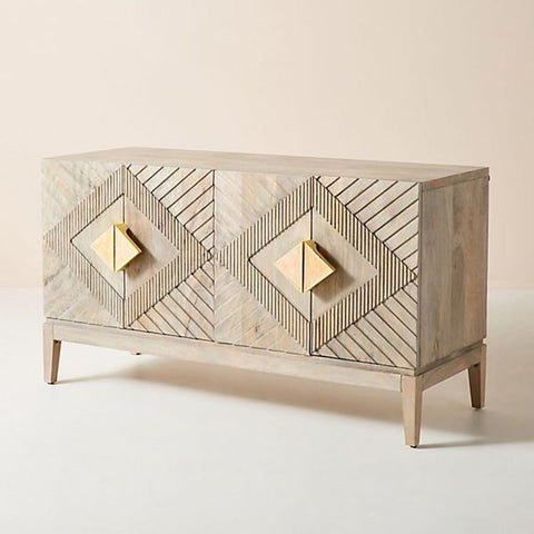 Handcarved Samuel Sideboard Washed Grey