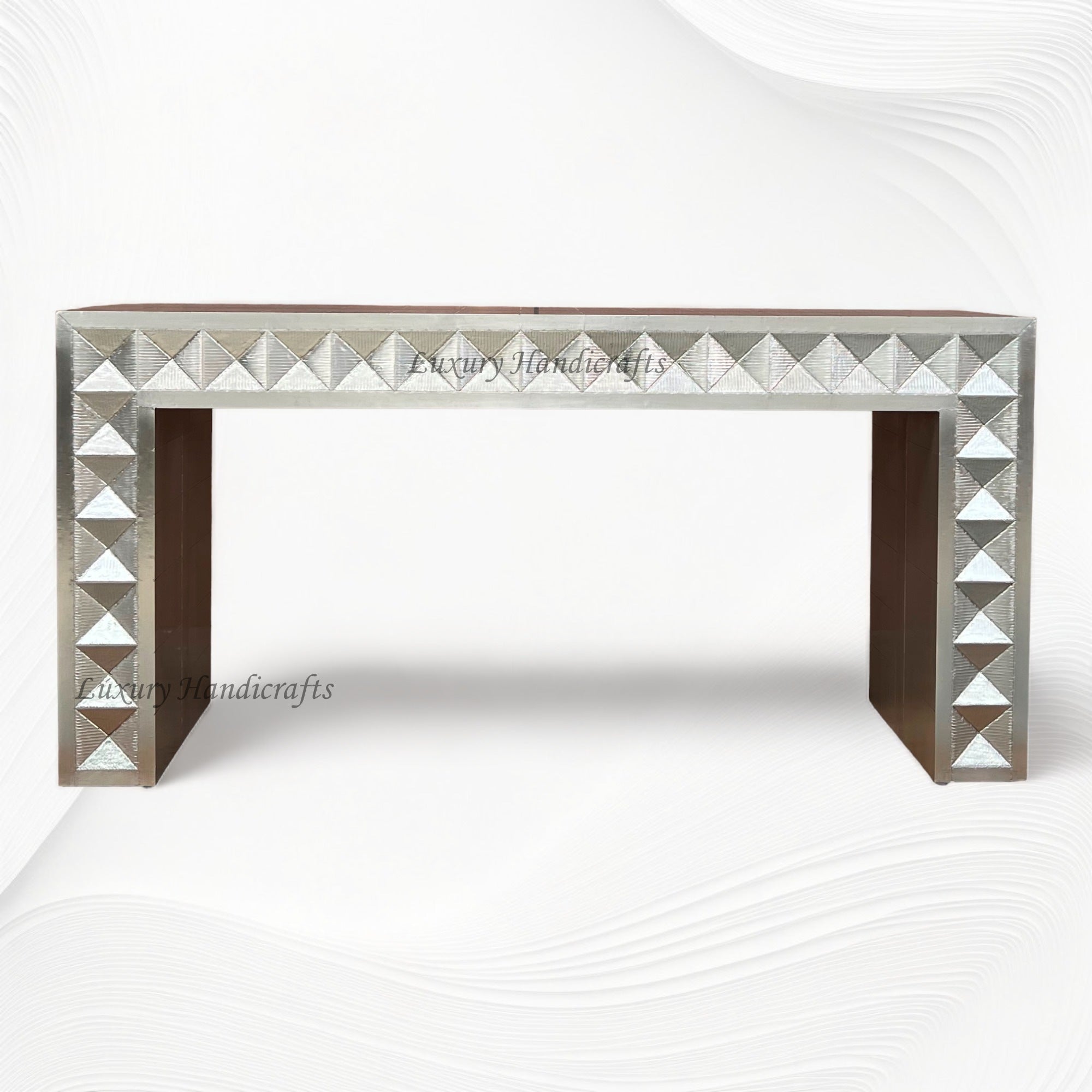 Talitha Silver Metal Embossed Console