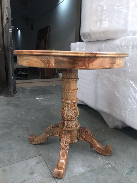 Bone Inlaid Round Dining Table Natural Brown