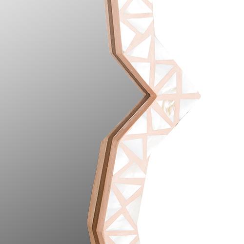 Triangle Mother Of Pearl Inlay Mirror - Nude Pink