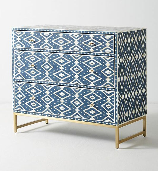Ikat Bone Inlay 3 Drawer Dresser