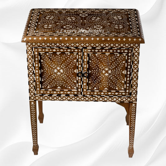 Kylo Teakwood Bone Inlaid Nightstand