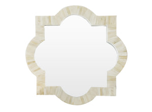 Quatrefoil Natural Bone Inlay Mirror