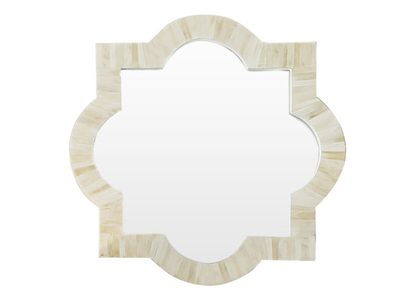 Quatrefoil Natural Bone Inlay Mirror