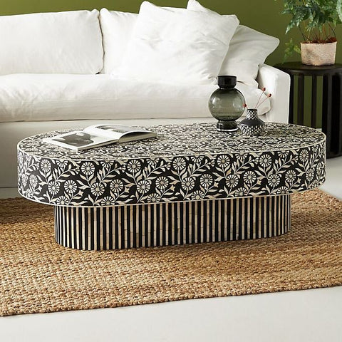 Luxury Laila Inlay Coffee Table Black