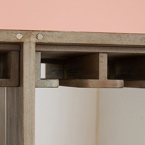 Handcarved Land and Sky Bar Cabinet