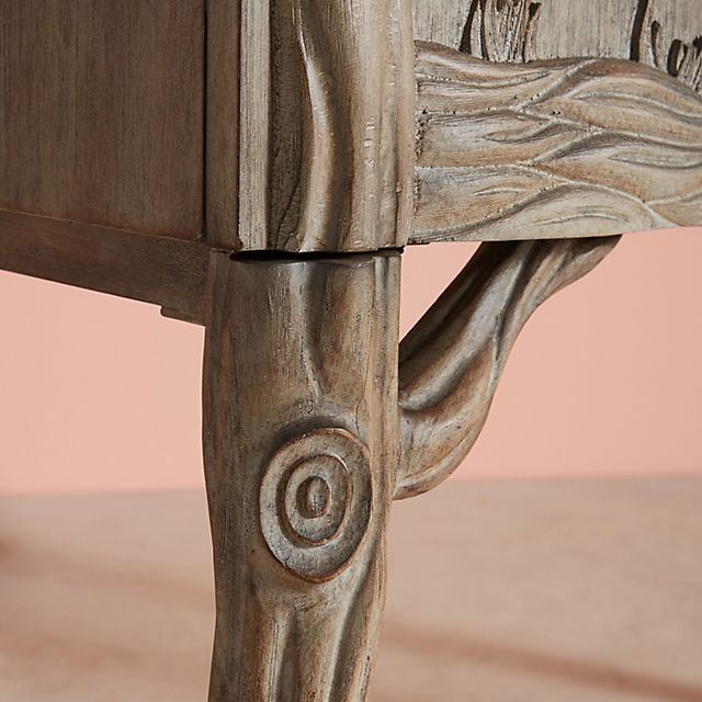 Handcarved Land and Sky Bar Cabinet