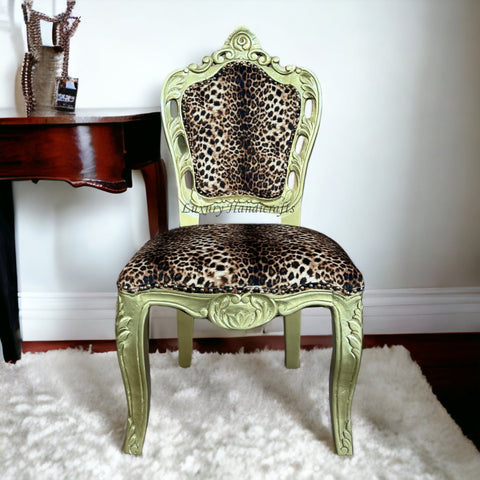 Leopard Design Velvet Fabric Chair 1
