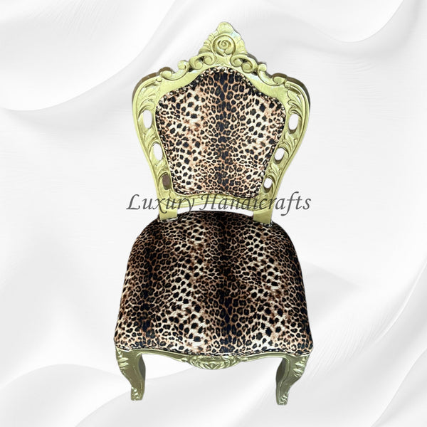 Leopard Design Velvet Fabric Chair 5