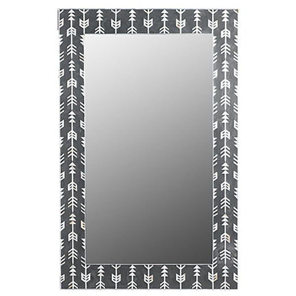 Mother Of Pearl Inlay Arrow Mirror Grey