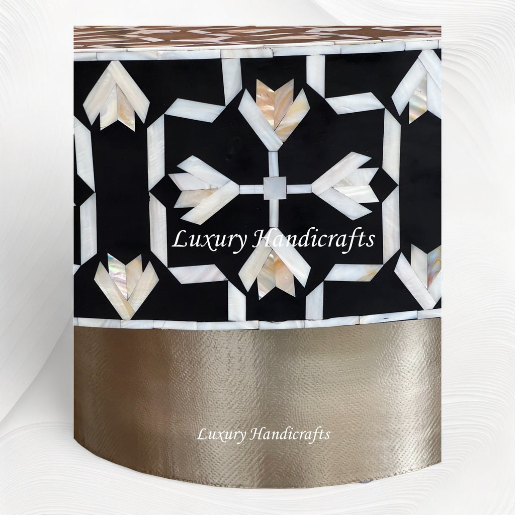 MOP Inlay Lotus Coffee Table Black – Luxury Handicrafts
