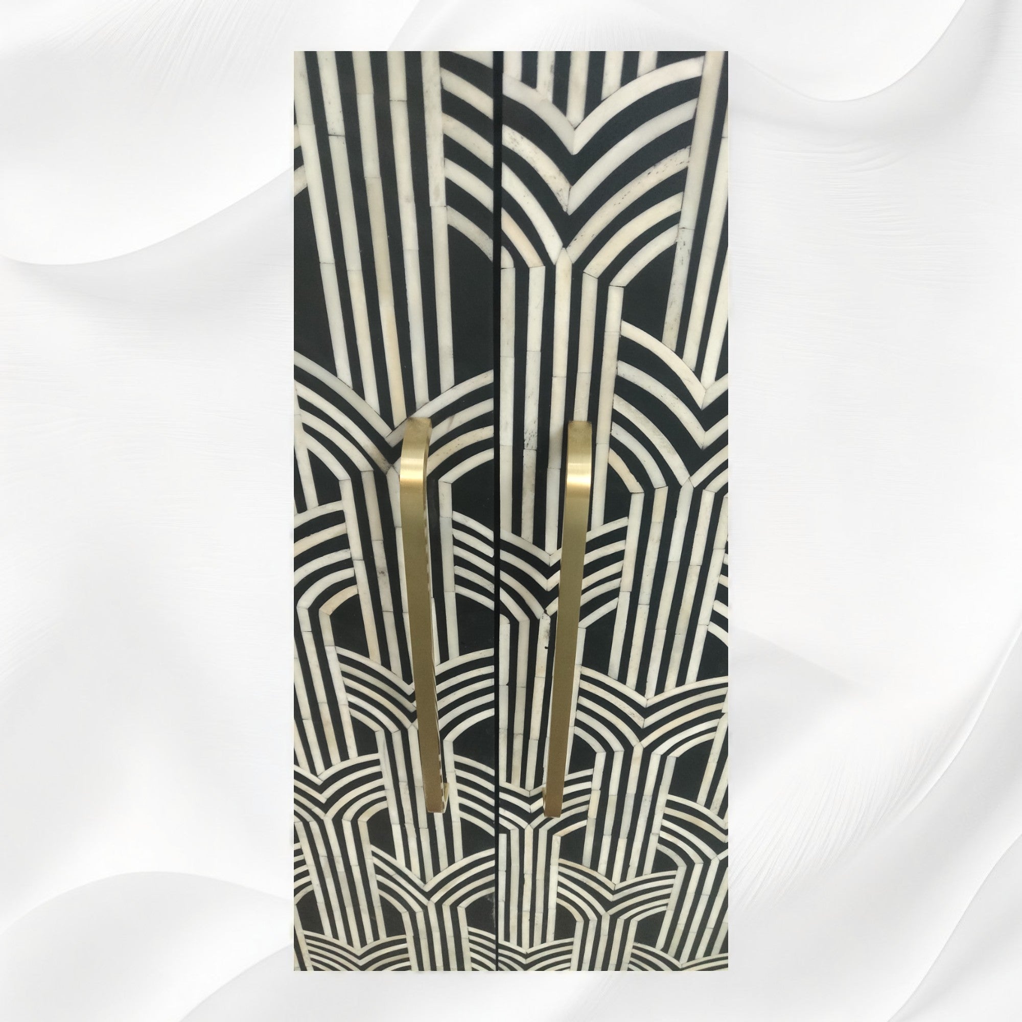 Midtown Bone Inlay Bar Cabinet Black